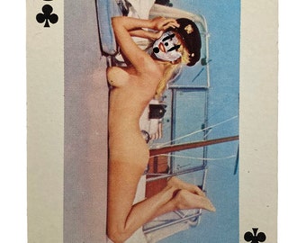 Eight of Clubs ICP Juggalette (Black Frame) - Hand-Painted Vintage Nudie Playing Card