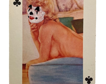 Ten of Clubs ICP Juggalette (Black Frame) - Hand-Painted Vintage Nudie Playing Card