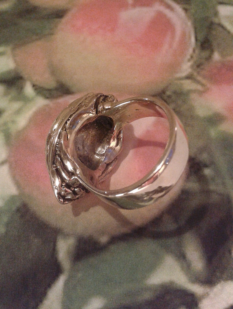 Peach Handmade bronze ring Peach core Summer fruit Orchards Nature image 3
