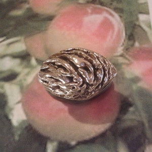 Peach Handmade bronze ring Peach core Summer fruit Orchards Nature image 1