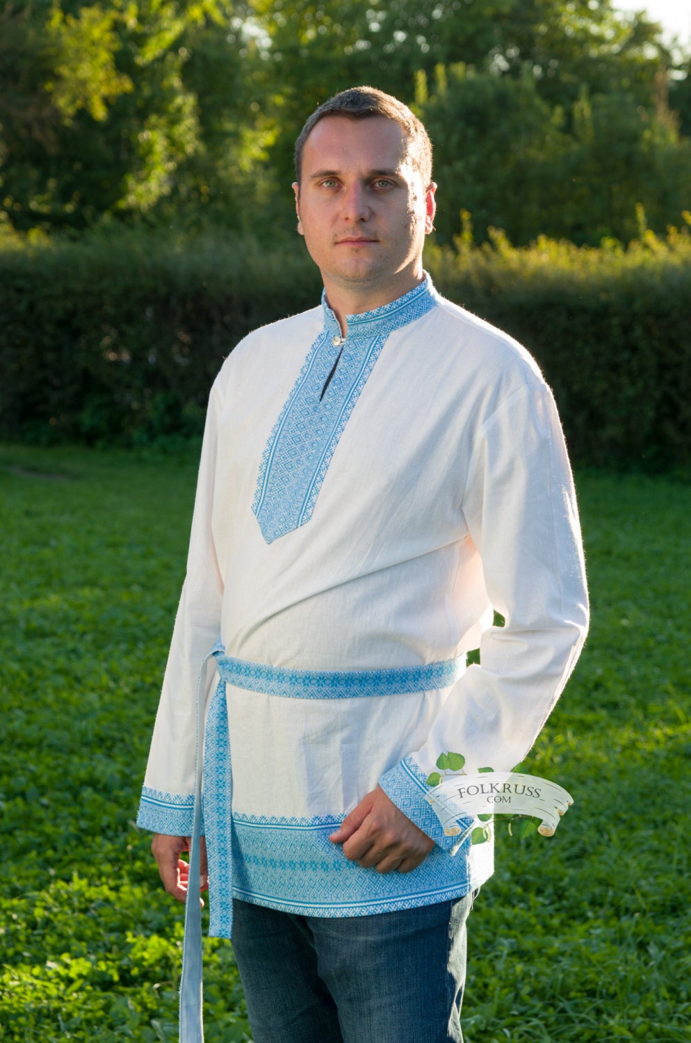 Elegant traditional Russian linen shirt Elisey Kosovorotka | Etsy