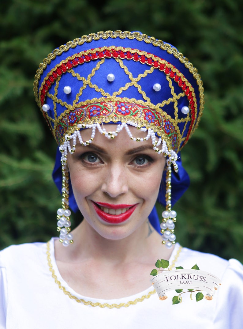 Traditional Russian Headdress Kokoshnik Beading Headpiece | Etsy