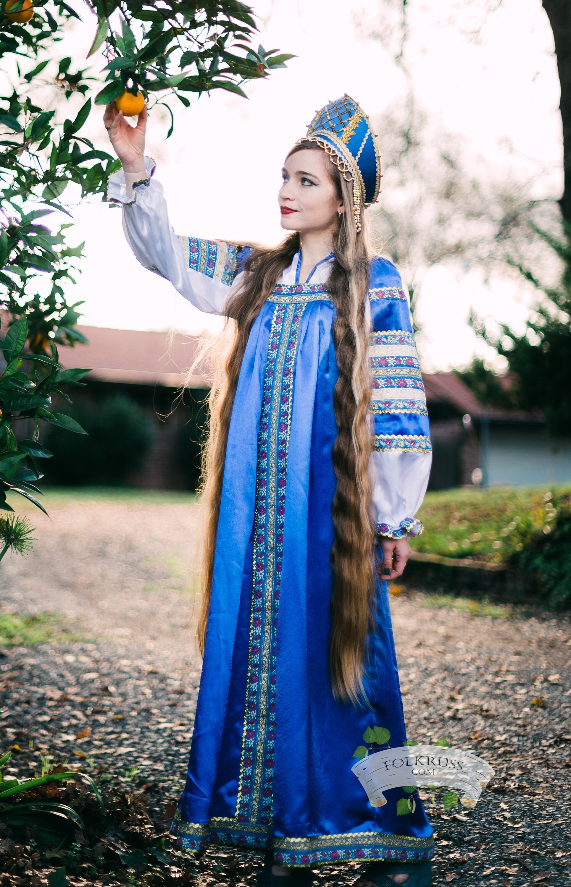 Russian Traditional Slavic Silk Dress Vasilisa For Woman Silk Etsy