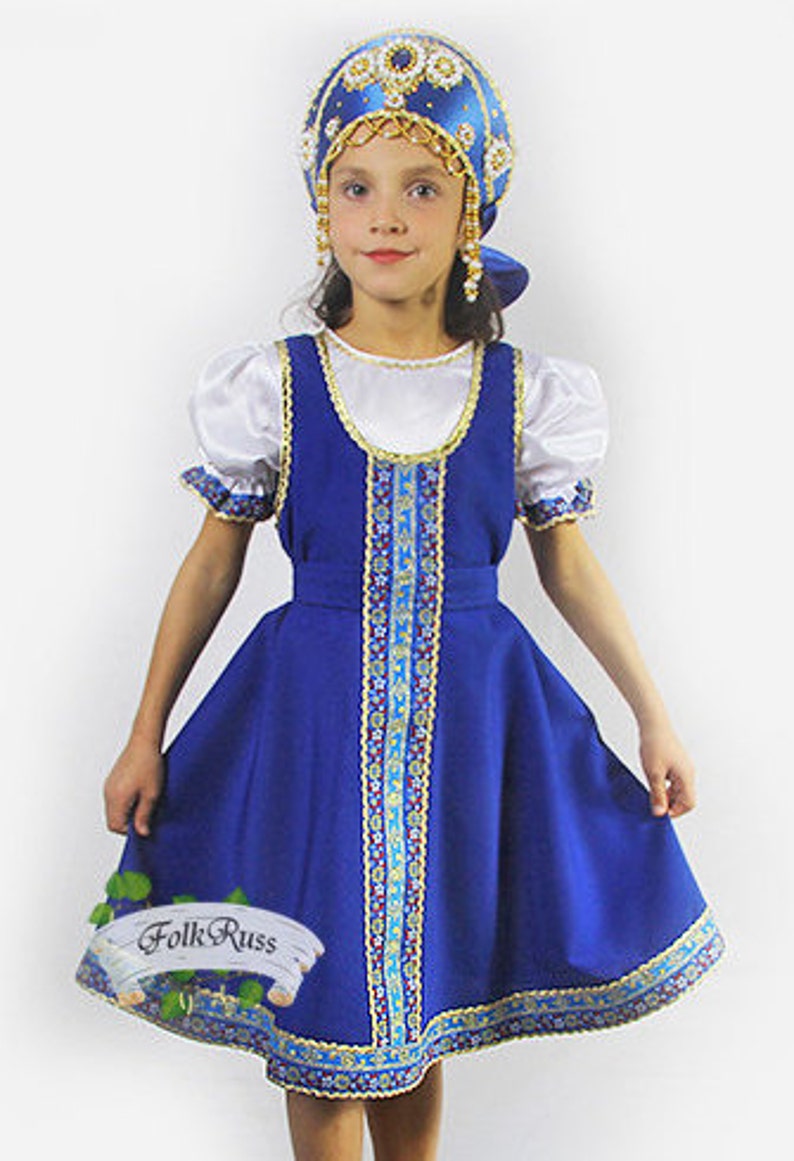 Traditional russian dress for girl Elena Girl | Etsy