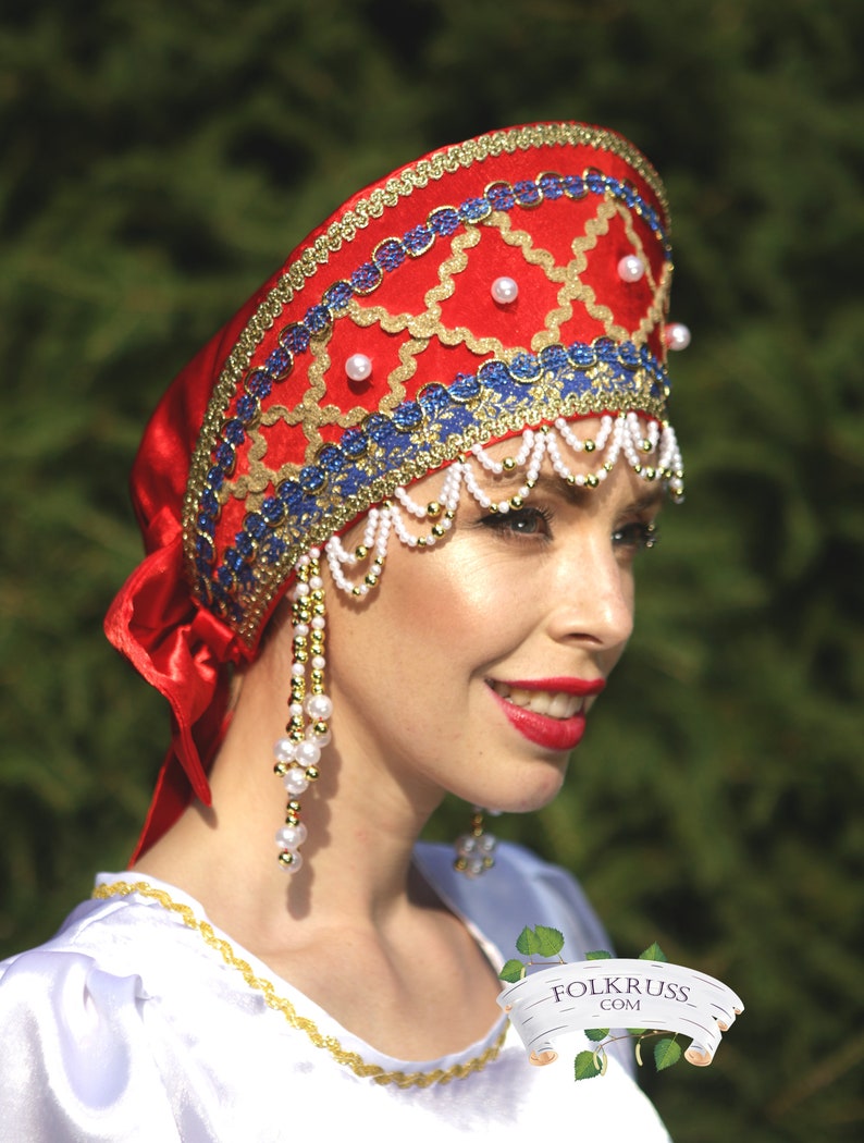 Traditional Russian Headdress Kokoshnik Beading Headpiece