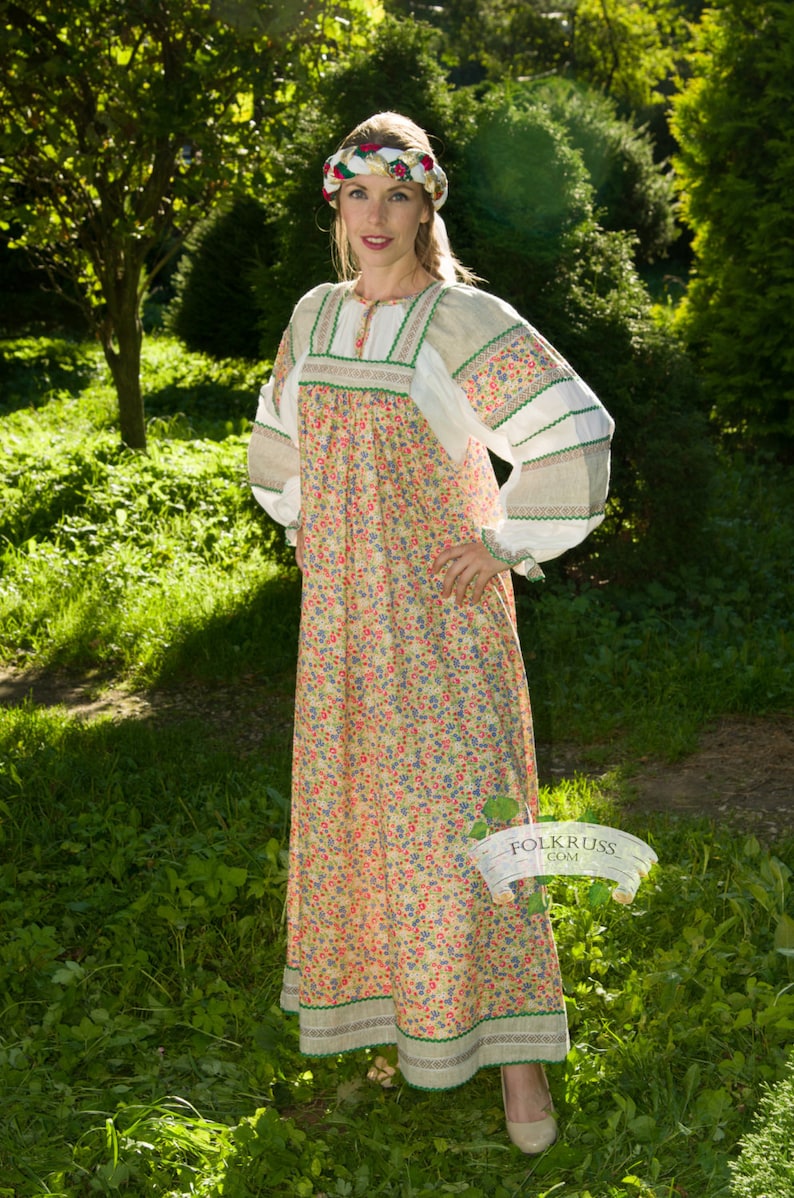 russian embroidered dress