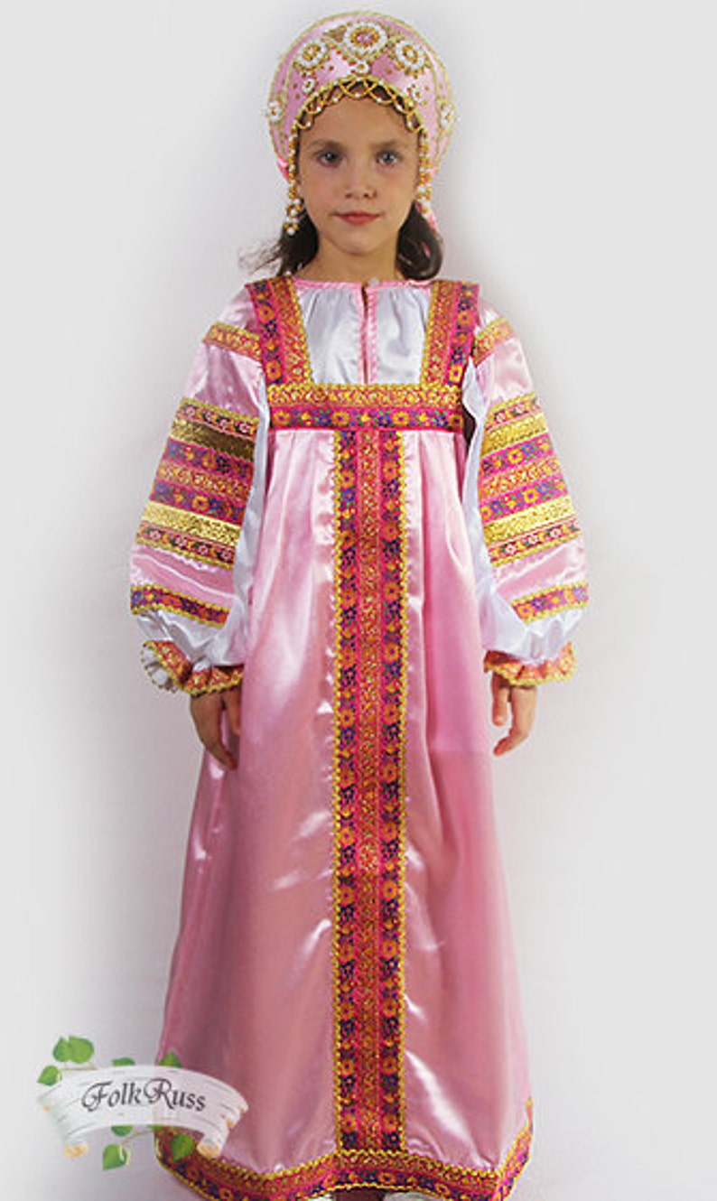 Charming Russian traditional slavic silk dress Vasilisa Silk | Etsy
