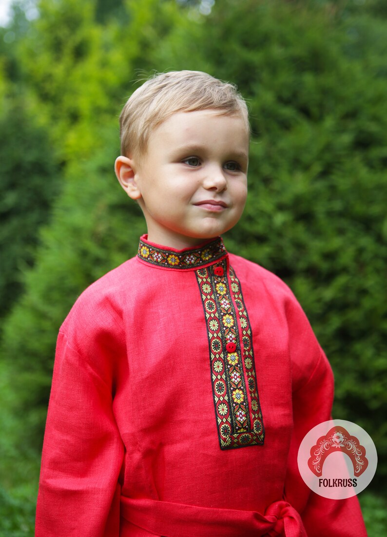 Russian Traditional Slavic Linen Shirt Kosovorotka Vladimir | Etsy