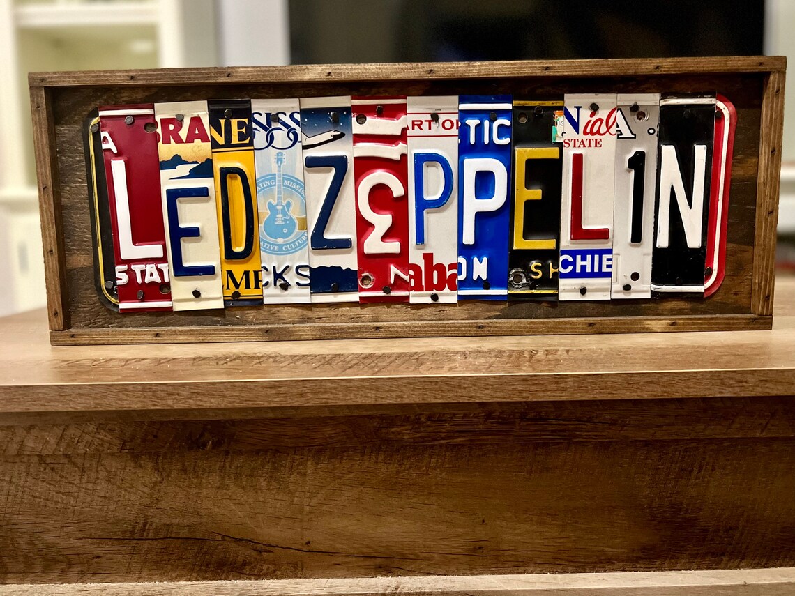 Led Zeppelin Sign License Plate Art Classic Rock Band Music of Etsy