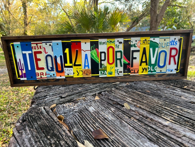 Tequila Por Favor License Plate Sign Bar Pub Decor Mexican Etsy