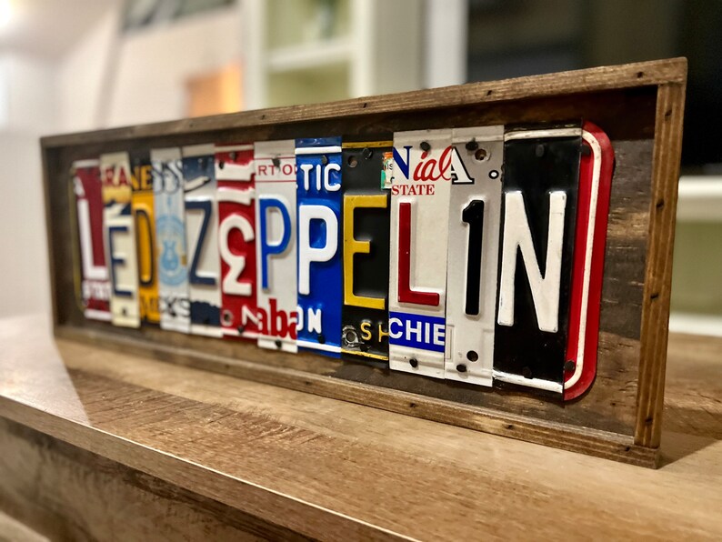 Led Zeppelin Sign License Plate Art Classic Rock Band Music of Etsy