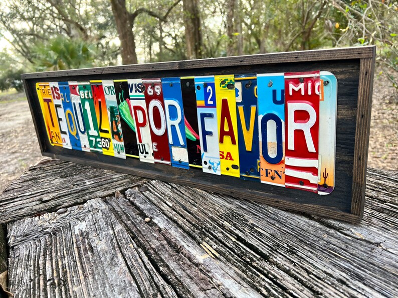 Tequila Por Favor License Plate Sign Bar Pub Decor Mexican Etsy