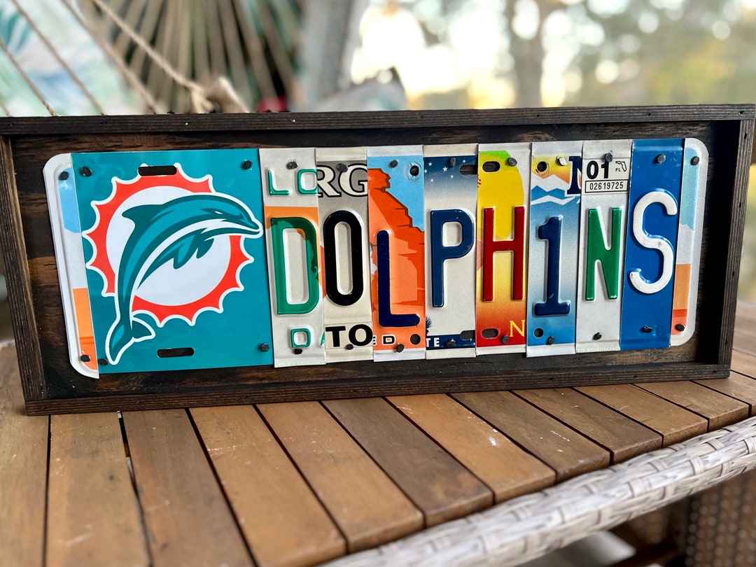 Miami Dolphins License Plate Sign Art NFL Football Team Fan Gift Florida Etsy