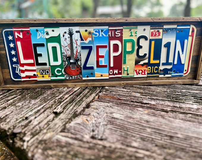 Led Zeppelin Sign License Plate Art Classic Rock Band Music of Etsy