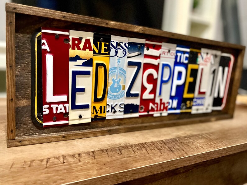 Led Zeppelin Sign License Plate Art Classic Rock Band Music of Etsy