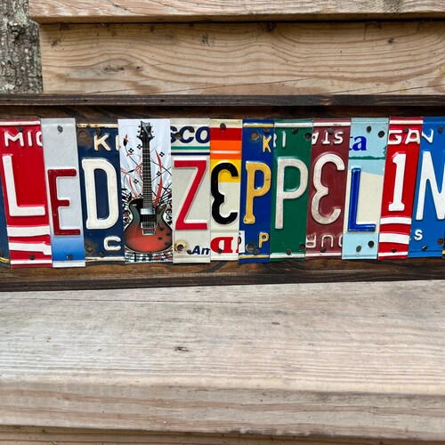 Led Zeppelin Sign License Plate Art Classic Rock Band Music of Etsy
