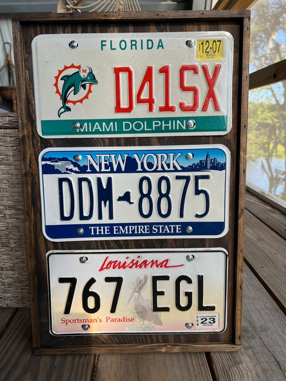 Display Frame for 3 License Plates Empty Wood Frame Gift Home Decor Man Cave Garage for Vintage Collectible License Tags - Etsy
