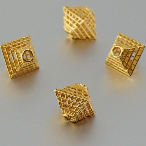 Floral Designer Solid Gold 14k 18k Handmade Gold Spacer Bead Etsy
