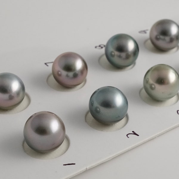 Perla tahitiana casi redonda de 11 mm, 1 perla, perla tahitiana suelta, perla tahitiana para ajustes, PT2799