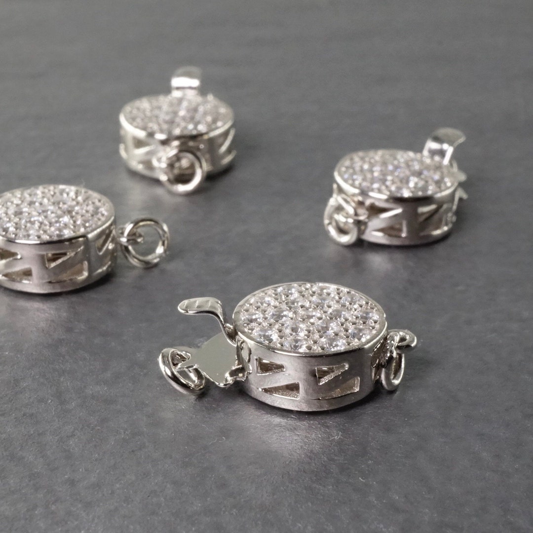 Lot De 2 Fermoirs De Collier En Argent Sterling 925 De 5,5 Mm Avec Fermoir Rond Pour La Fabrication De Bijoux (couleur Platine