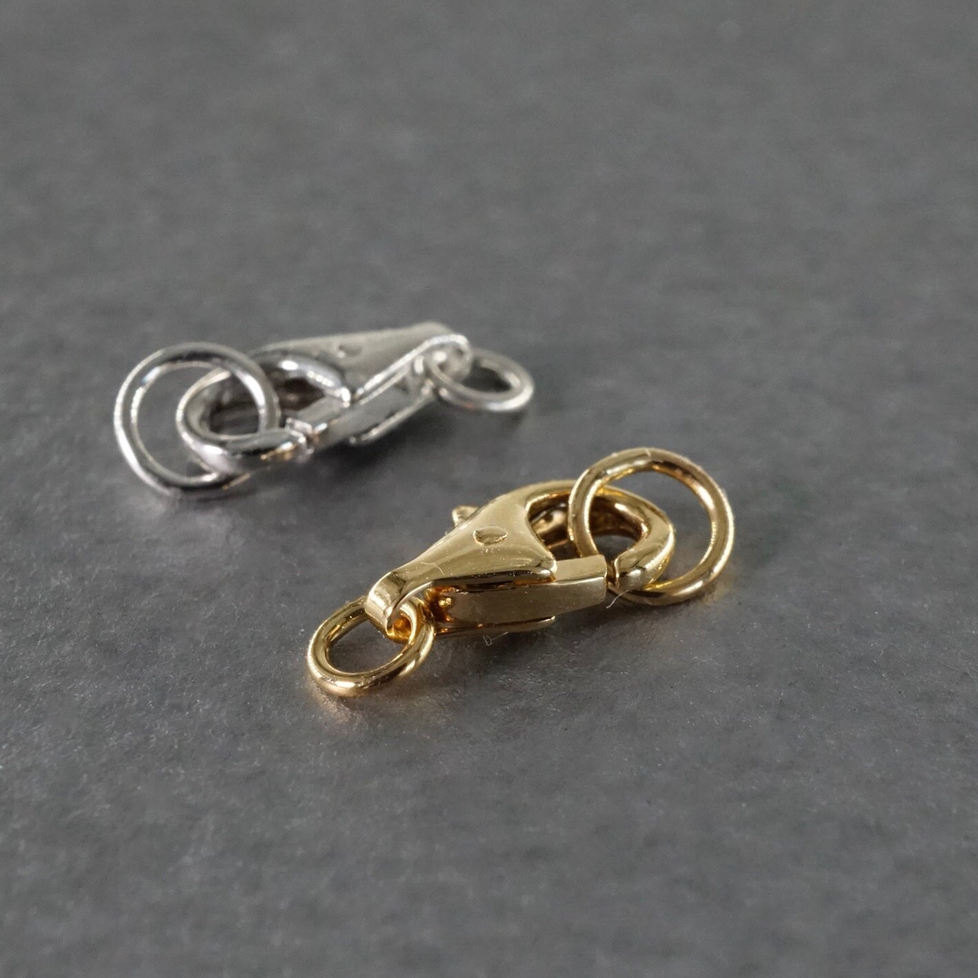 9K Solid Yellow Gold Lobster Clasp With Closed Rings 9K Solid Etsy Canada
