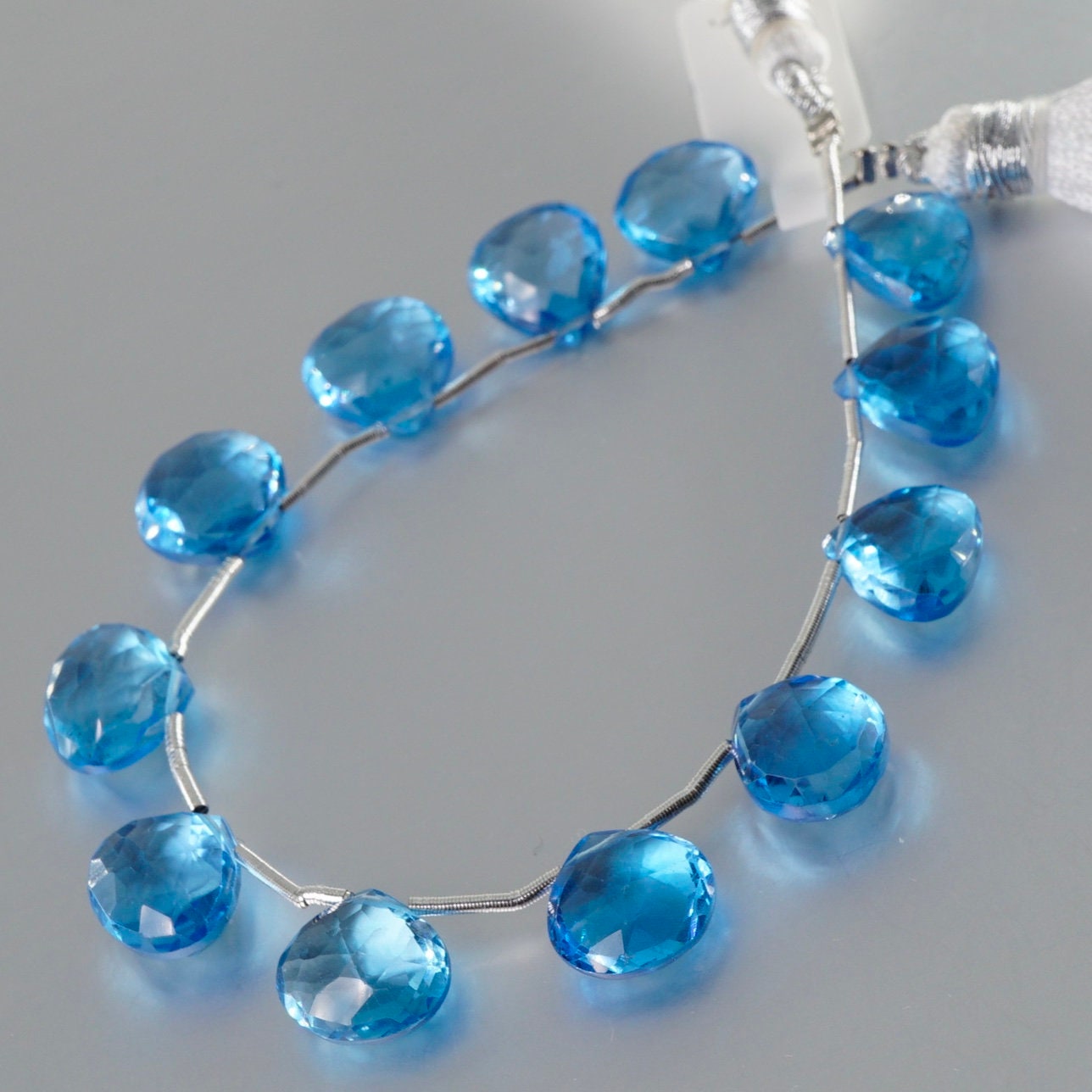 9 to 10mm Swiss Blue Topaz Faceted Heart Briolettes TS4202 - Etsy