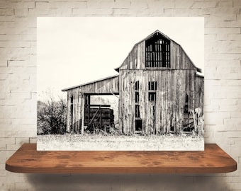 Barn Photograph - Fine Art Print - Black White Sepia Photography - Wall Art - Farm Pictures - Farmhouse Decor - Rustic Photo