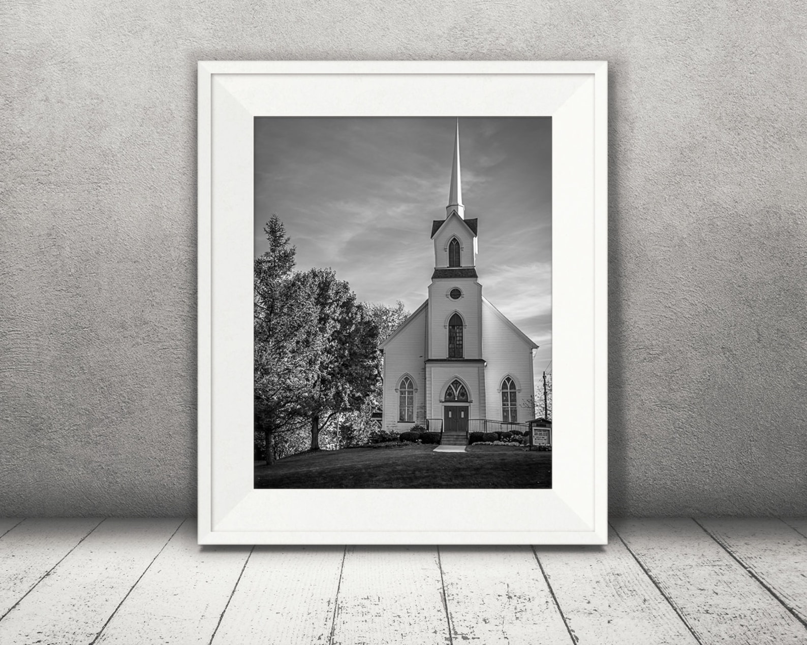 Church Photograph Fine Art Print Wall Decor Black White | Etsy