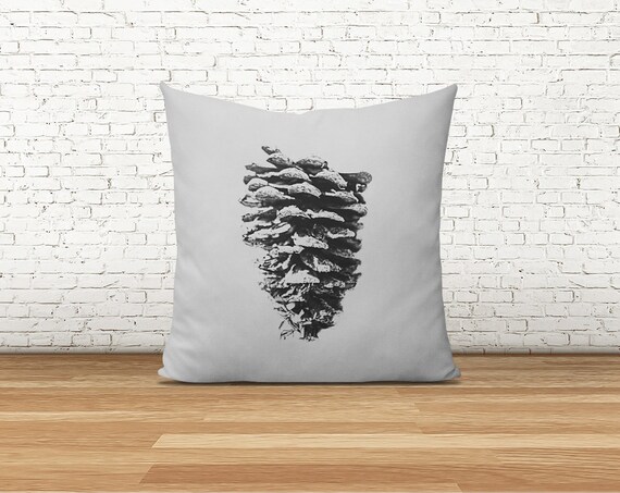 Pine Cone Pillow Throw Pillows Black White Decor Etsy