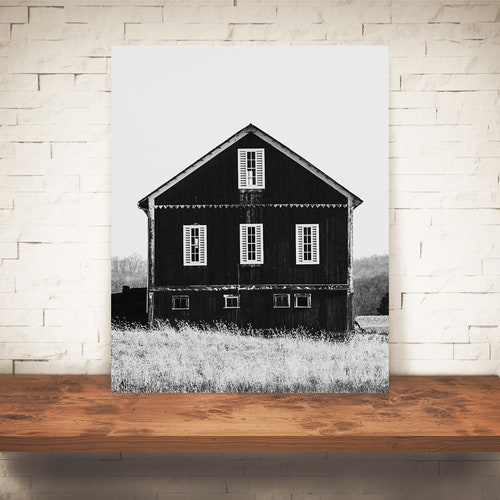 Black and White Farmhouse Decor Canvas Wall Art Print Ready Etsy