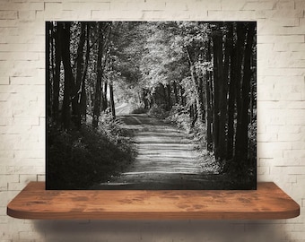 Country Road Photograph - Fine Art Print - Wall Decor - Farmhouse Decor - Black White Photo - Wall Art - Country Decor - Back Roads - Trees