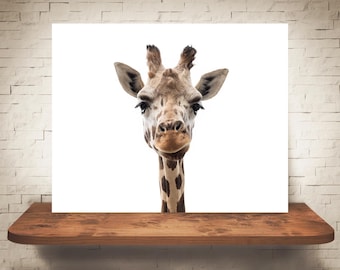Fotografía de jirafa - Impresión de bellas artes - Fotografía en color - Arte mural de zoológico - Decoración de pared - Imágenes de jirafas - Habitación de bebé - Decoración de animales