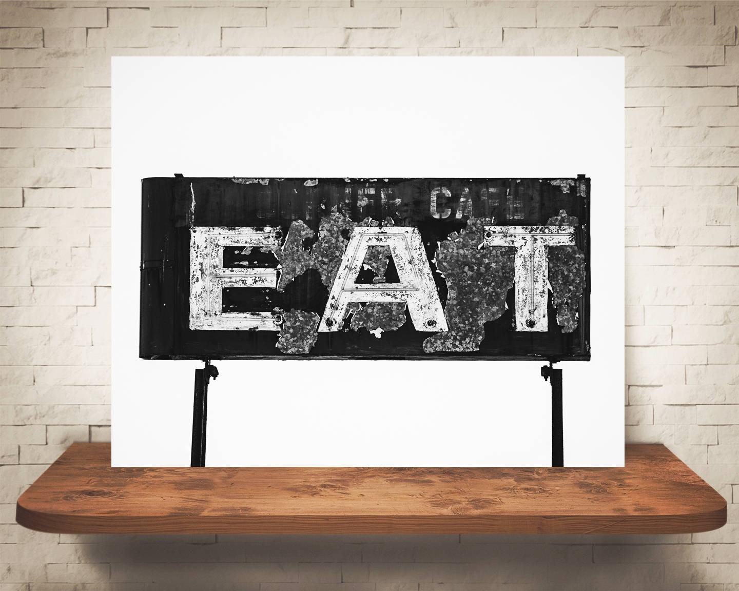 Museum Sign Eat Vintage Diner Eat Sign Photograph - Fine Art Print - Wall Decor - Black ...