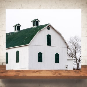 White Barn Photograph - Fine Art Print - Color B&W Photography - Farm Wall Art Decor - Pictures Barns - Farmhouse Decor - Rustic