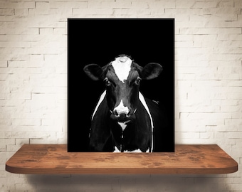 Cow Photograph - Fine Art Print - Black White Photography - Wall Art - Home Decor - Wall Decor -  Farm Pictures - Farmhouse Decor - Cows