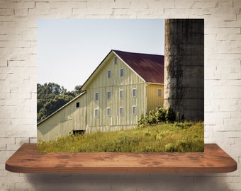 Photographie de grange jaune - Fine Art Print - photographie couleur - Art mural de ferme - décoration murale - photos granges - décor de ferme - rustique