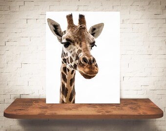 Fotografía de jirafa - Impresión de bellas artes - Fotografía en color - Arte mural de zoológico - Decoración de pared - Imágenes de jirafas - Habitación de bebé - Decoración de animales