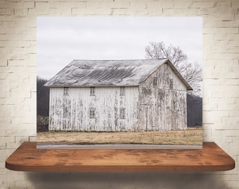 White Barn Photograph - Fine Art Print - Color Photography - Wall Art -  Farm Pictures - Farmhouse Decor - Rustic - Country Decor