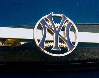 NY Yankees Baseball Diamond Tie Clip~New York Yankees Tie Bar Handmade in the USA~