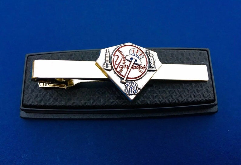 NY Yankees Baseball Diamond Tie Clip~New York Yankees Tie Bar Handmade in the USA~