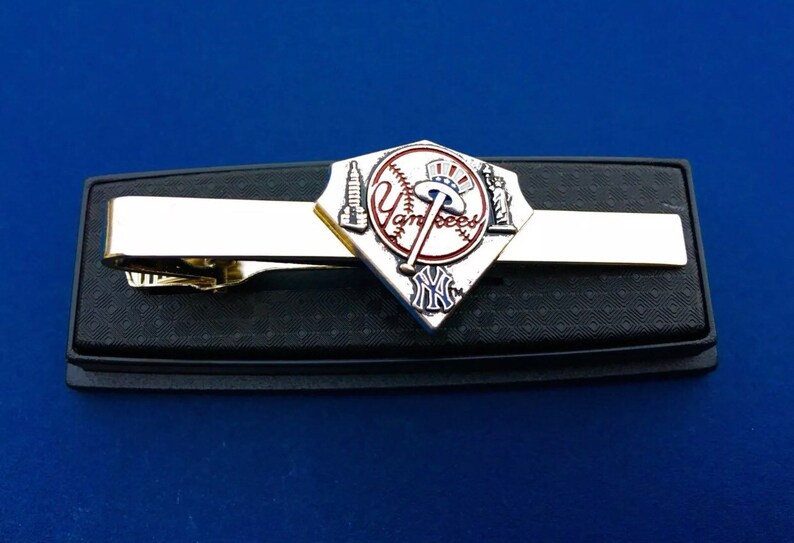 NY Yankees Baseball Diamond Tie Clip~New York Yankees Tie Bar Handmade in the USA~