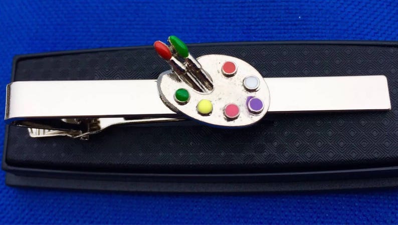 Paint Palette Tie Clip~Artist~Art Tie Bar~Handmade in the USA~FAST Shipping from the USA~