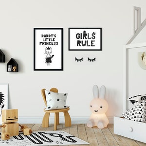 Scandinavian Clipart for Kids Baby girl Bundle Nordic black and white animals Nursery wall art Seamless pattern Vector Commercial use PNG image 10
