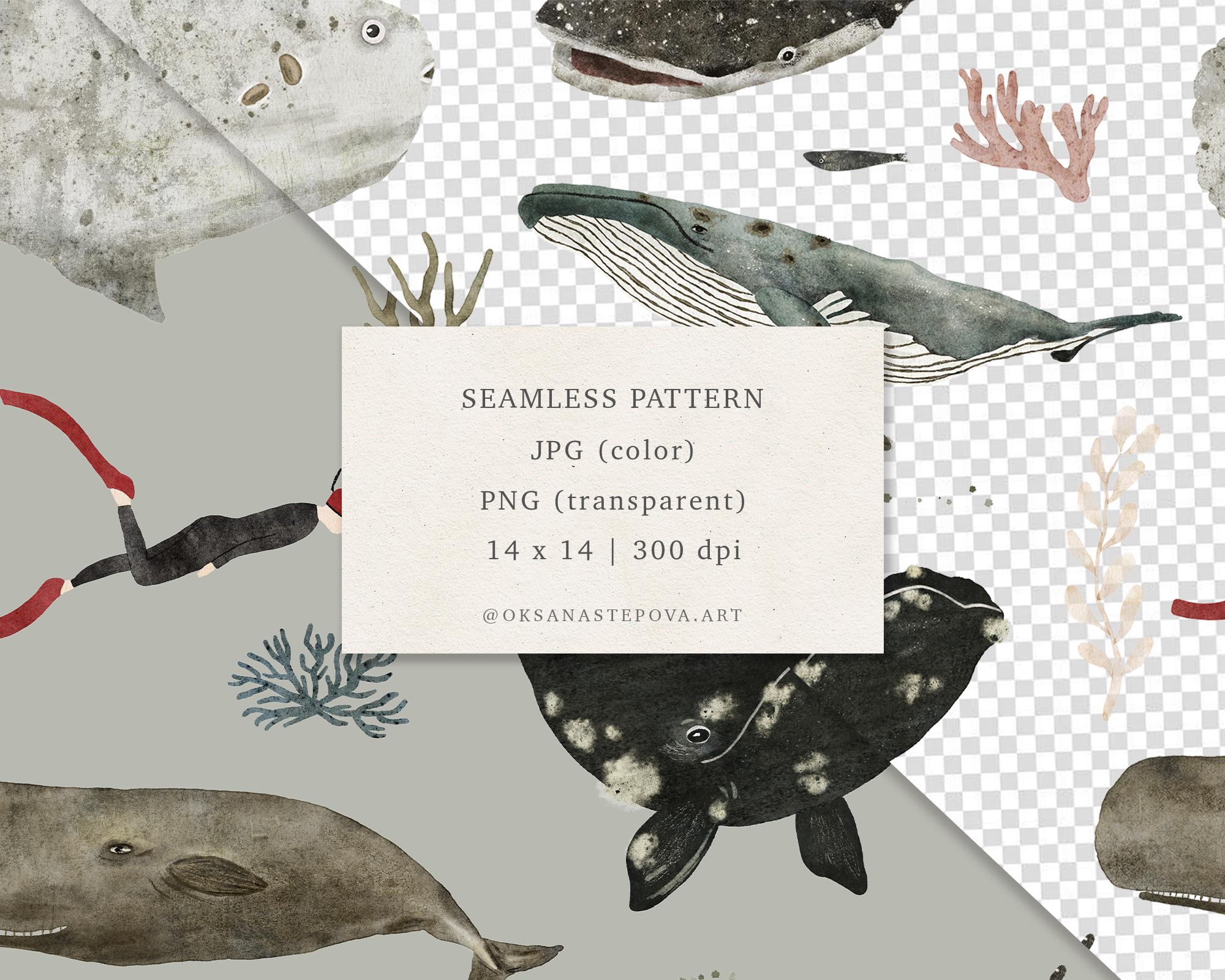 Whimsical Whale Seamless Digital Paper | Kids Fabric Pattern ...