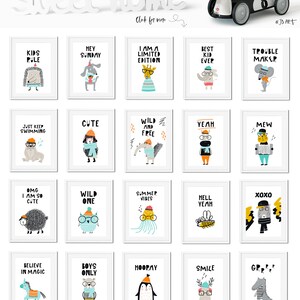 Kids clipart with animals, lettering, zoo ABC Vector illustration in scandinavian style zdjęcie 7