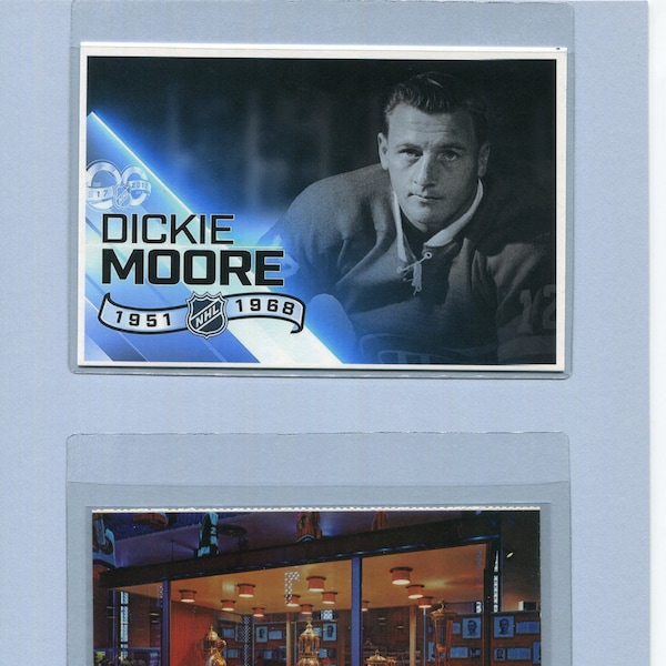 Dickie Moore, Hockey Legend, Signed Autograph 3-1/2 x 5-1/2" Color Photograph Mat Display - Montreal Canadiens, NHL Hall Of Fame Inductee.