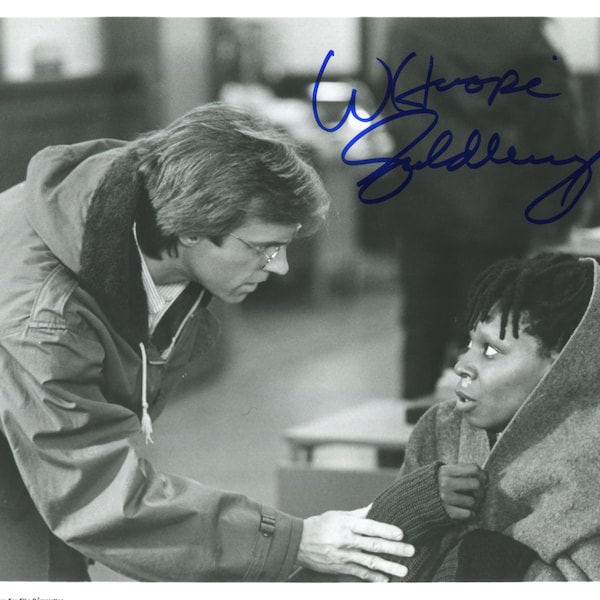 Whoopi Goldberg Signed Genuine Autograph 8" x 10" B&W Promotional Photo Ready To Display Or Catalog In Your Celebrity Signed Collection.