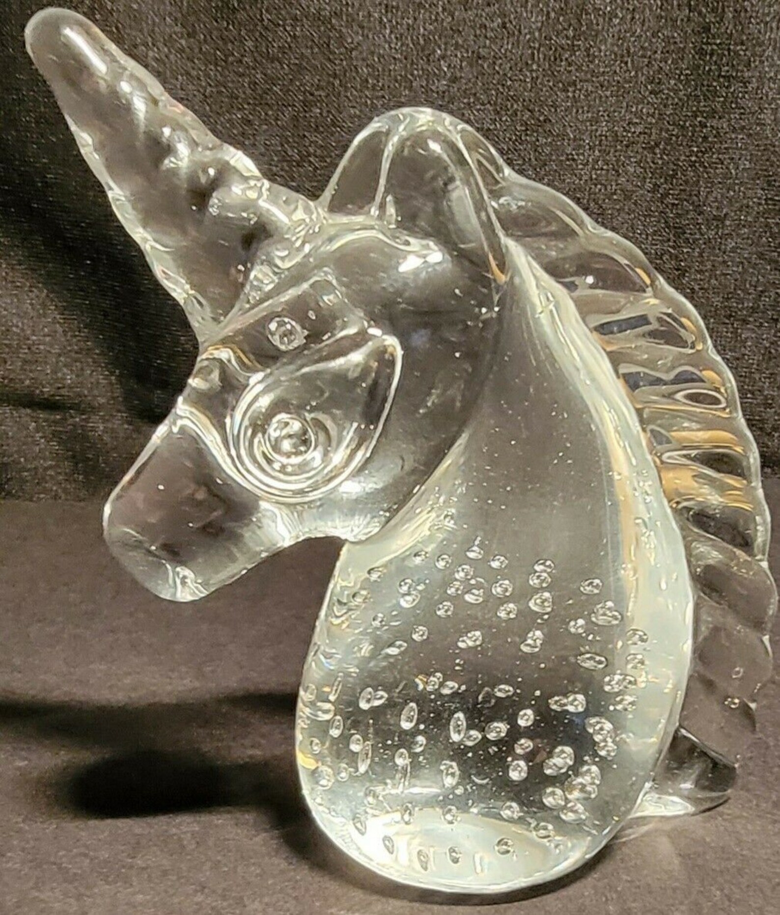 Glass Unicorn Figurine MANGANESE. UV Glow in Perfect Etsy Israel