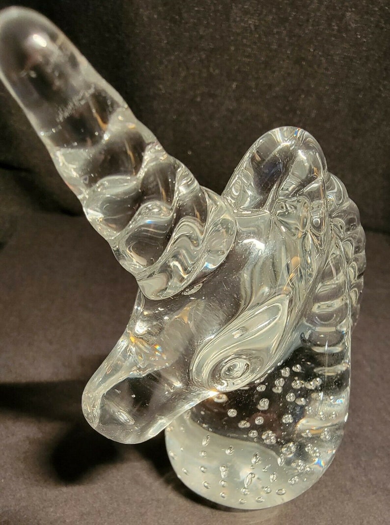 Glass Unicorn Figurine MANGANESE. UV Glow in Perfect Etsy Israel