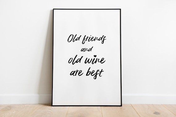 A1 A2 A3 A4 A5 Friends welcome with wine Vintage Art Print Poster